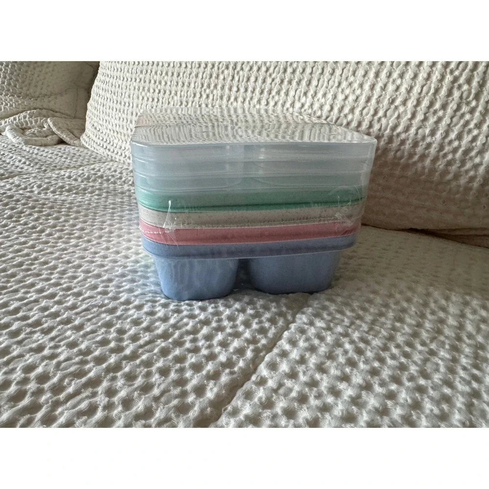 4 Pack Multi-Compartment Bento Lunch Box Set BPA Free Microwave Safe Colorful